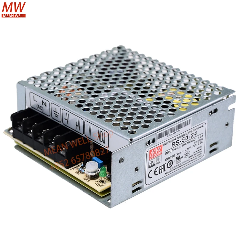 MEAN WELL 50W Single Output Switched Switching Power Supply RS-50-5 RS-50-12 RS-50-15 RS-50-24 RS-50-48 Metal case