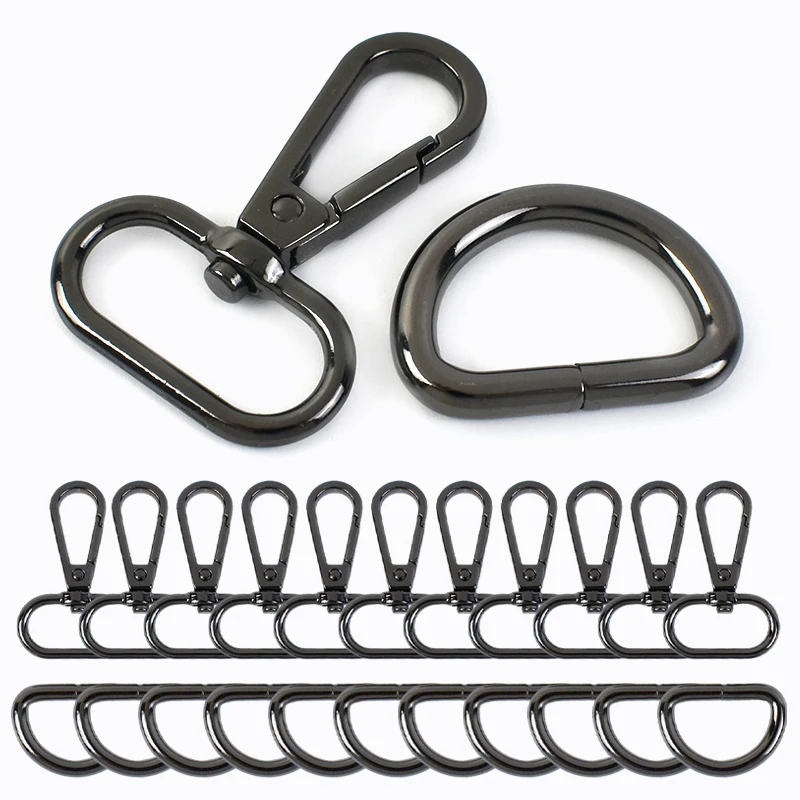 

16-38mm Metal D Ring Buckle for Bag Strap Pet Collar Buckles Webbing Belt Keychain Clip Hook Lobster Swivel Clasp DIY Accessorie