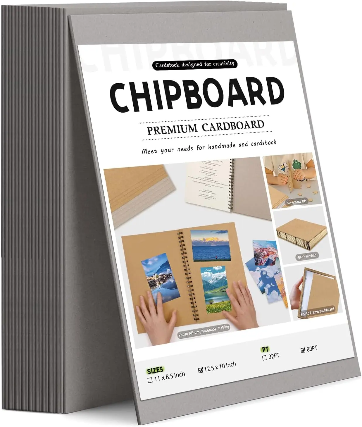 

20 шт. книжная доска для переплета книг 12,5x10 дюймов, 80 пт, листы ДСП, папки толщиной 2 мм, прочный крафт-картон для переплета книг