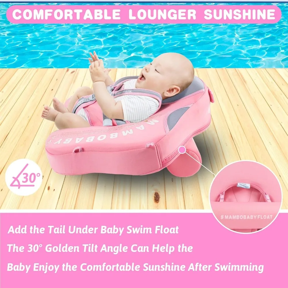 Neueste Mambo baby Baby Schwimm schwimmer mit Baldachin & Schwanz Baby Pool Float nicht aufblasbare Kleinkind Schwimm schwimmer mit haut freundlichen