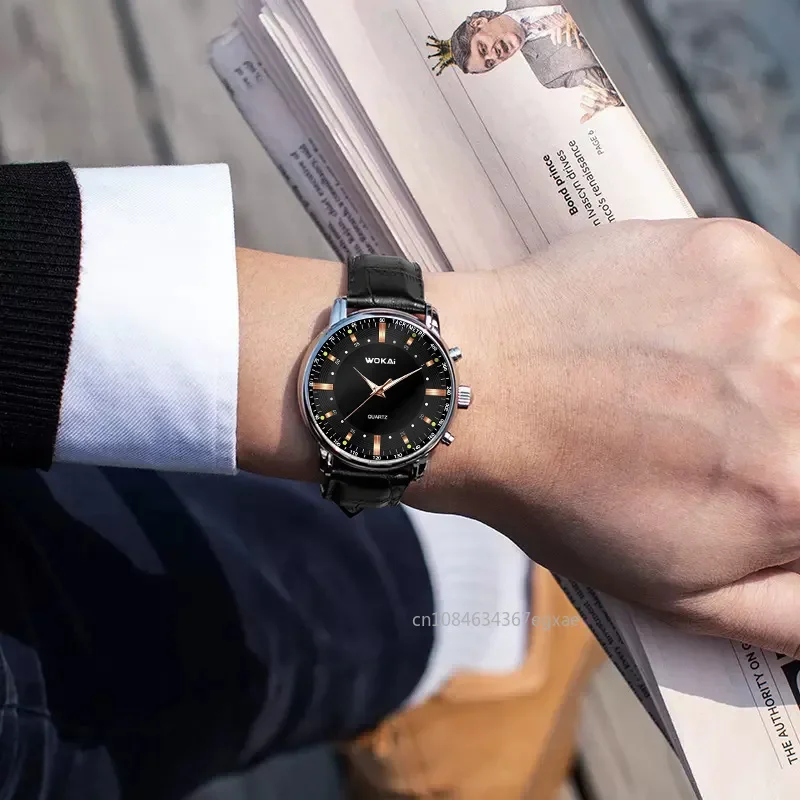 العلامة التجارية الفاخرة مشاهدة الرجال ساعات كوارتز حزام من الجلد موضة الأعمال ساعات المعصم دروبشيبينغ Часы Muisje Reloj