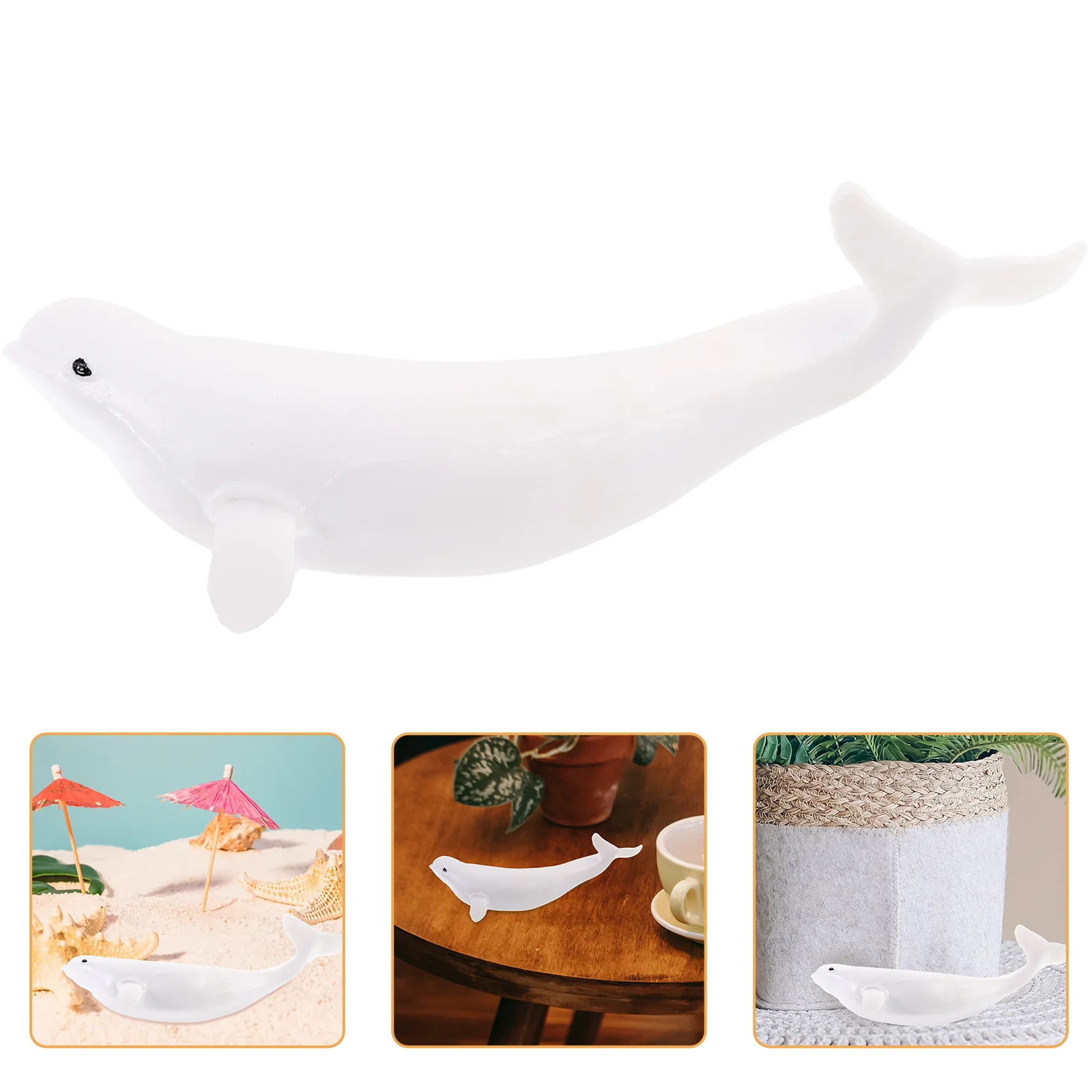 Beluga Model Toy Whale Figures Decor Children’s Toys Realistic Simulation Desktop Decoration