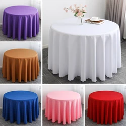1pcs Polyester Plain White 300cm Round Table Cloth Tablecover For Event Hotel Banquet Wedding Decoration Tablecloth