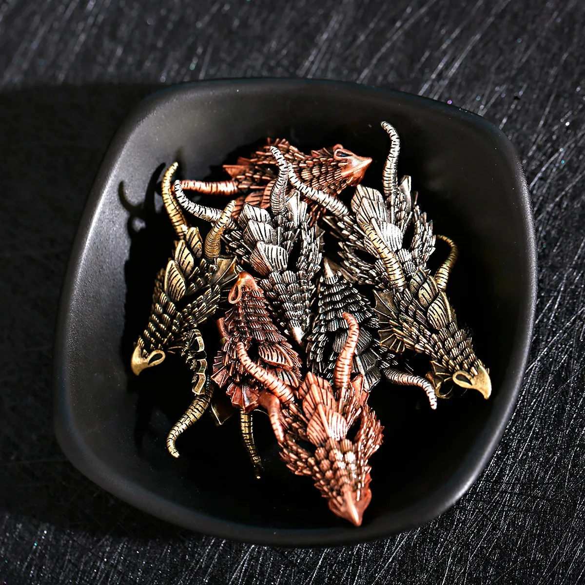 Chinese Dragon Style 3 Colors Copper DIY For  Keychain Necklace Jewelry Accessories Handsome Shape Men'S Gift