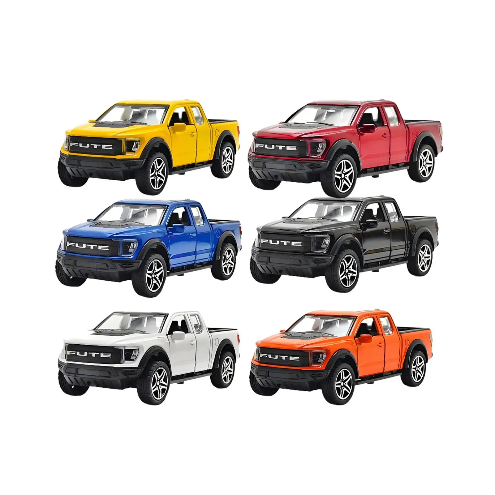 Camioneta a Escala 1/36, Modelo de Coche de Simulación Portátil en Miniatura, Juguete de Vehículo de Retroceso, Camioneta de Aleación para Regalos para Niños