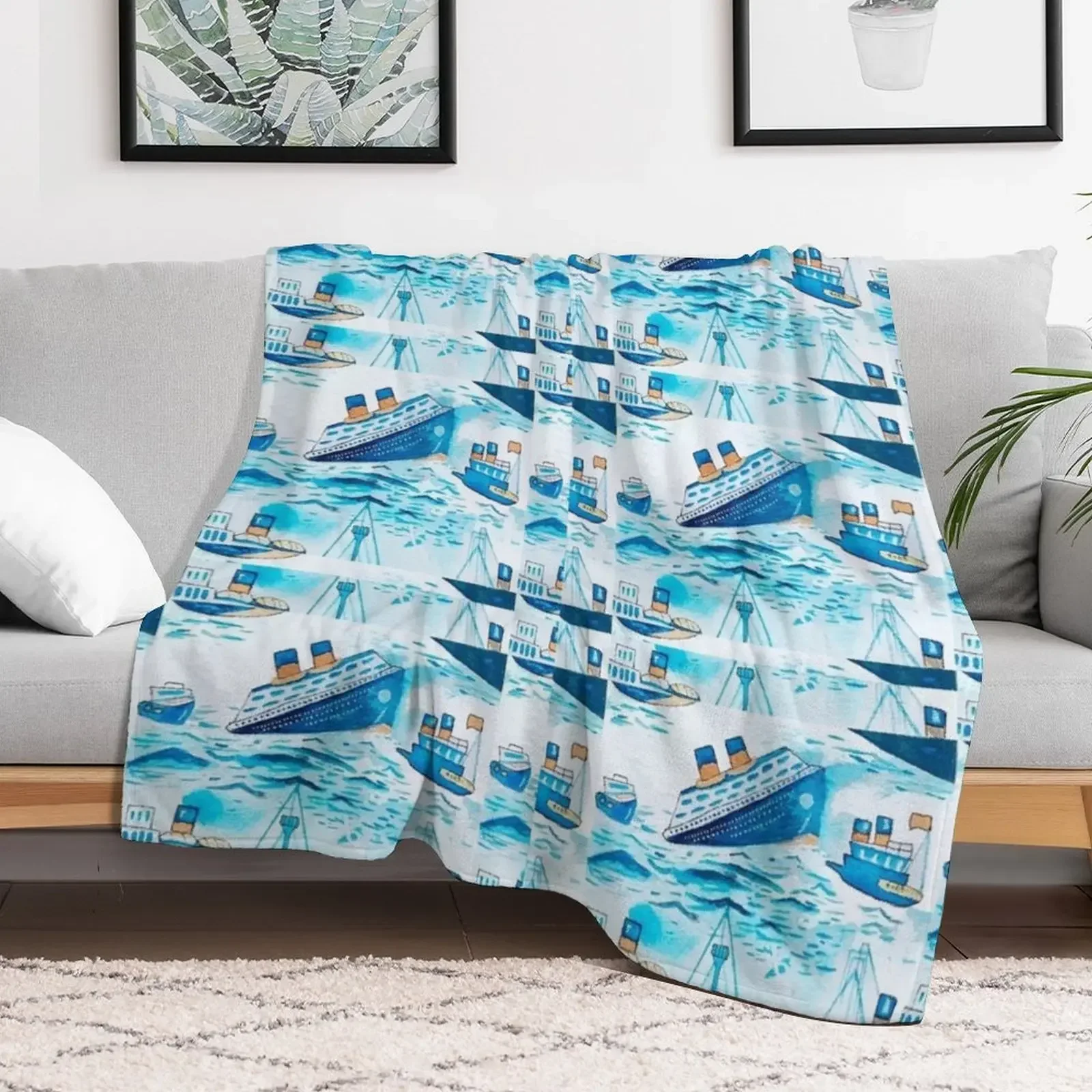 Ferry Boat Scrub Cap Throw Blanket Single for sofa Nap wednesday Blankets