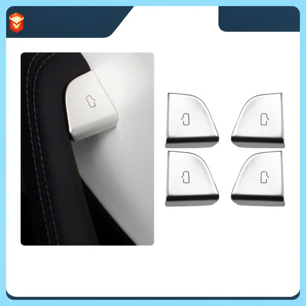 For For Tesla Model 3 Highland Model Y Door Open Button Protector Sticker Trim Interior Decoration Silver ABS