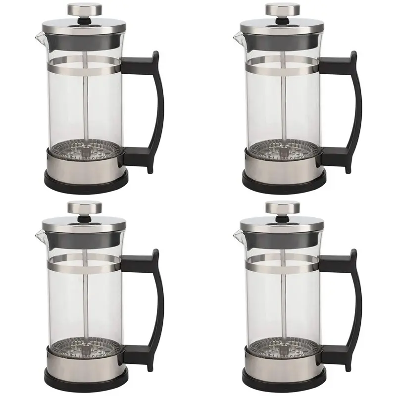 

AB11-4X Coffee Maker Pot, Stainless Steel Glass Coffee Pot French Press Filter Pot Household Tea Maker, For Making Tea