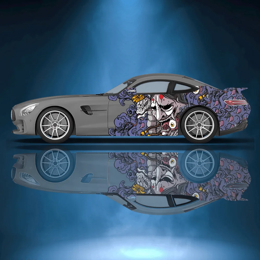 

Маска ужасов, мужская дымчатая автомобильная виниловая наклейка, самоклеящаяся наклейка из ПВХ, подходит для грузовиков, внедорожников, украшения, автоаксессуары, подарок