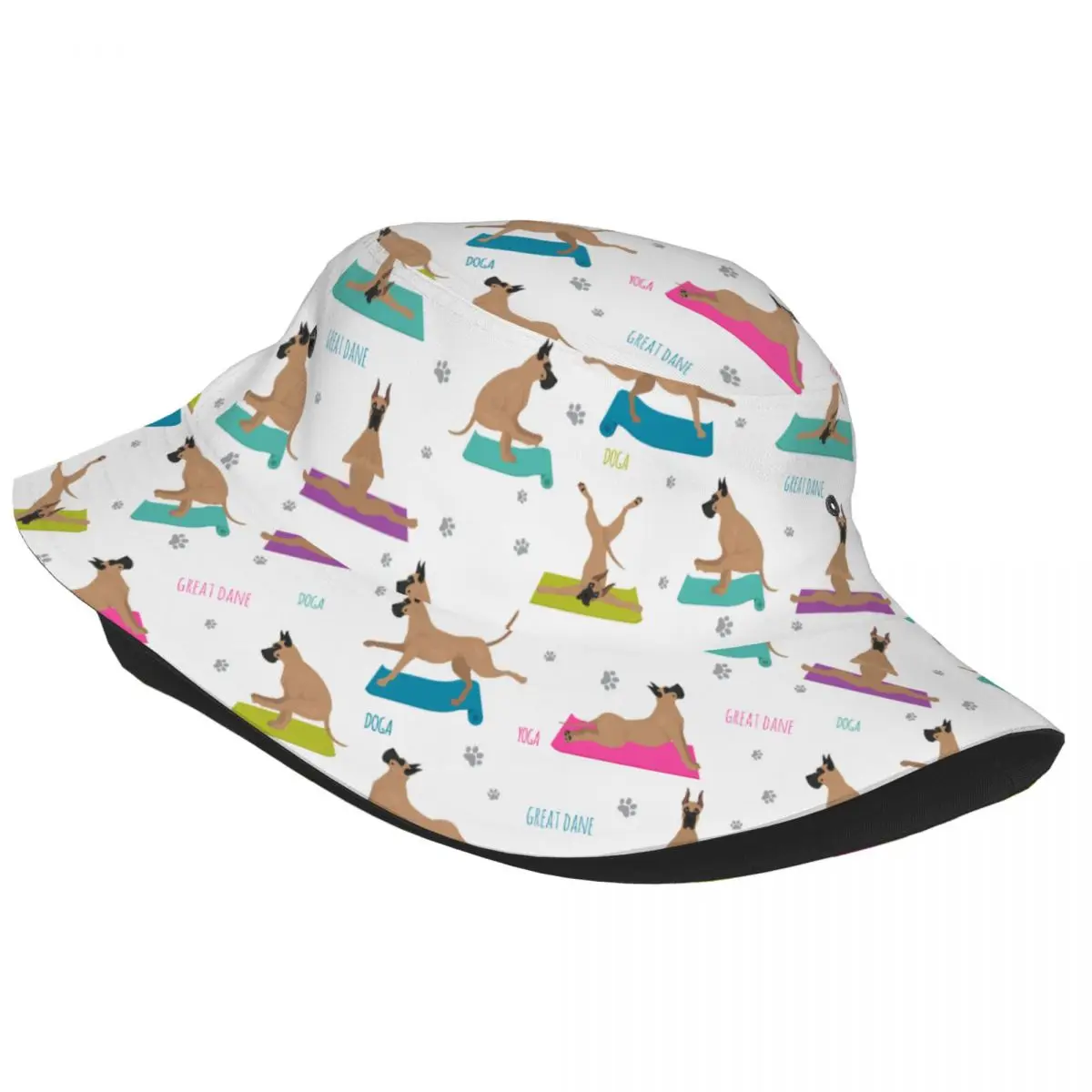 Girl Bucket Hat Great Dane Poses Exercises Merch Bob Hat Spring Picnic Headwear Sun Caps Lightweight