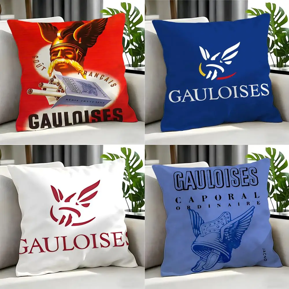Funda de cojín con diseño de cigarrillos Gauloises, juego de 4 fundas de cojín de 50x50, 45x45, 40x40, funda de almohada decorativa para sofá, decoración del hogar