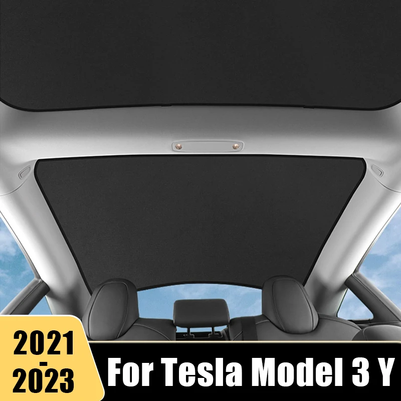 Car Upgrade Sun Shades Glass Roof Sunshade For Tesla Model 3 Y 2021 2022 2023 Front Rear Sunroof Windshield Blind Shading Net