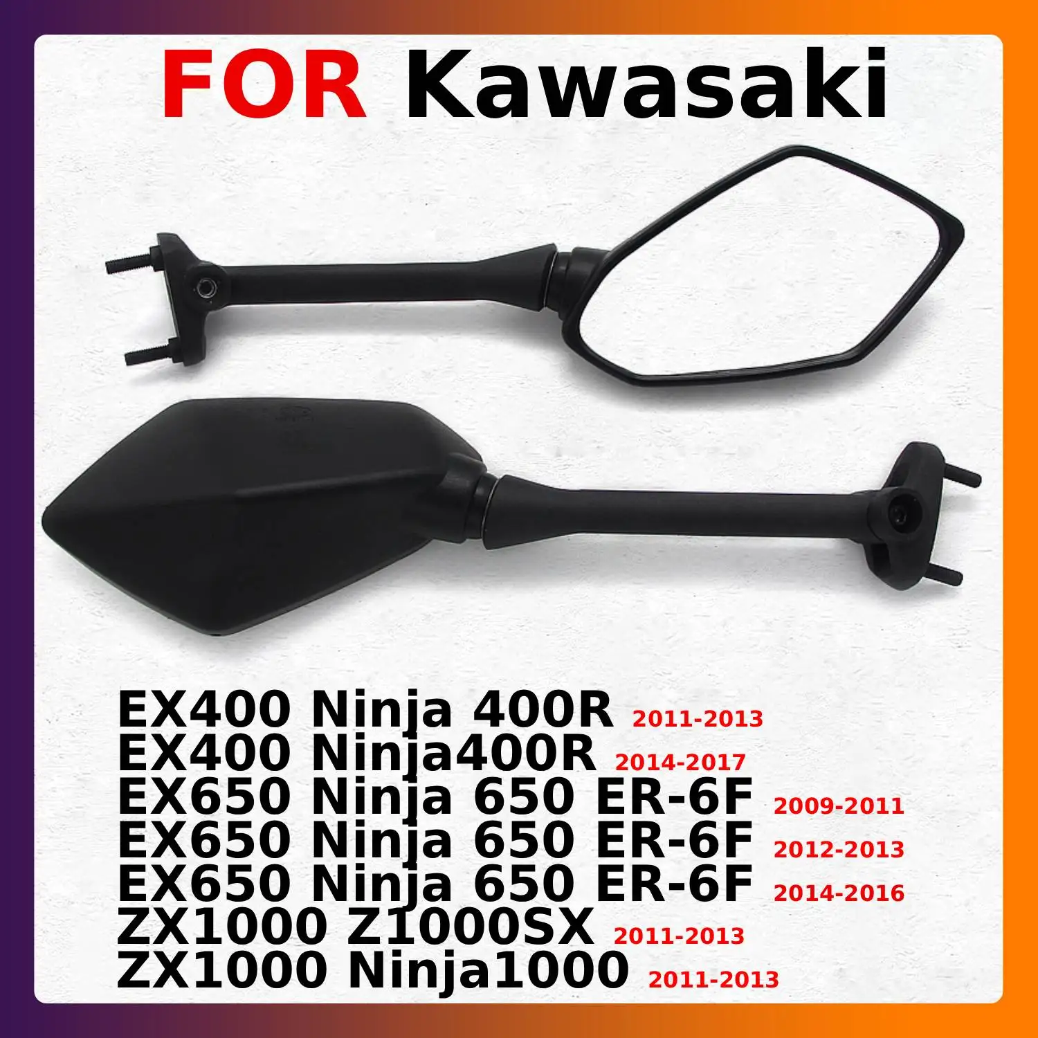 

Боковое зеркало мотоцикла подходит для Yamaha XV125 XV250 XV400 XV535 XV700 XV750 XV920 SR125 SR185 SR250 SR400 SR500 SRV250 SRX250