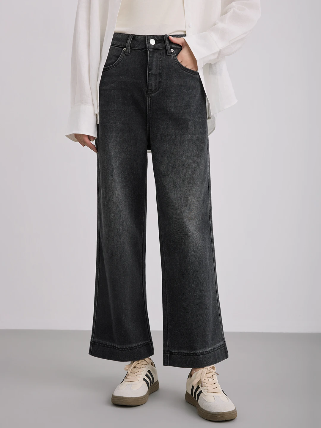 

High Waist Straight Leg Nine-Tenths Jeans Women's Spring 2026 New Arrival Sing& Soft Cotton Breathable Comfortable Fit