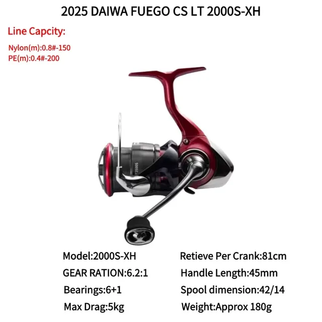 2025 DAIWA FUEGO CS LT Shallow Cup Spinning Fishing Reels 1000S