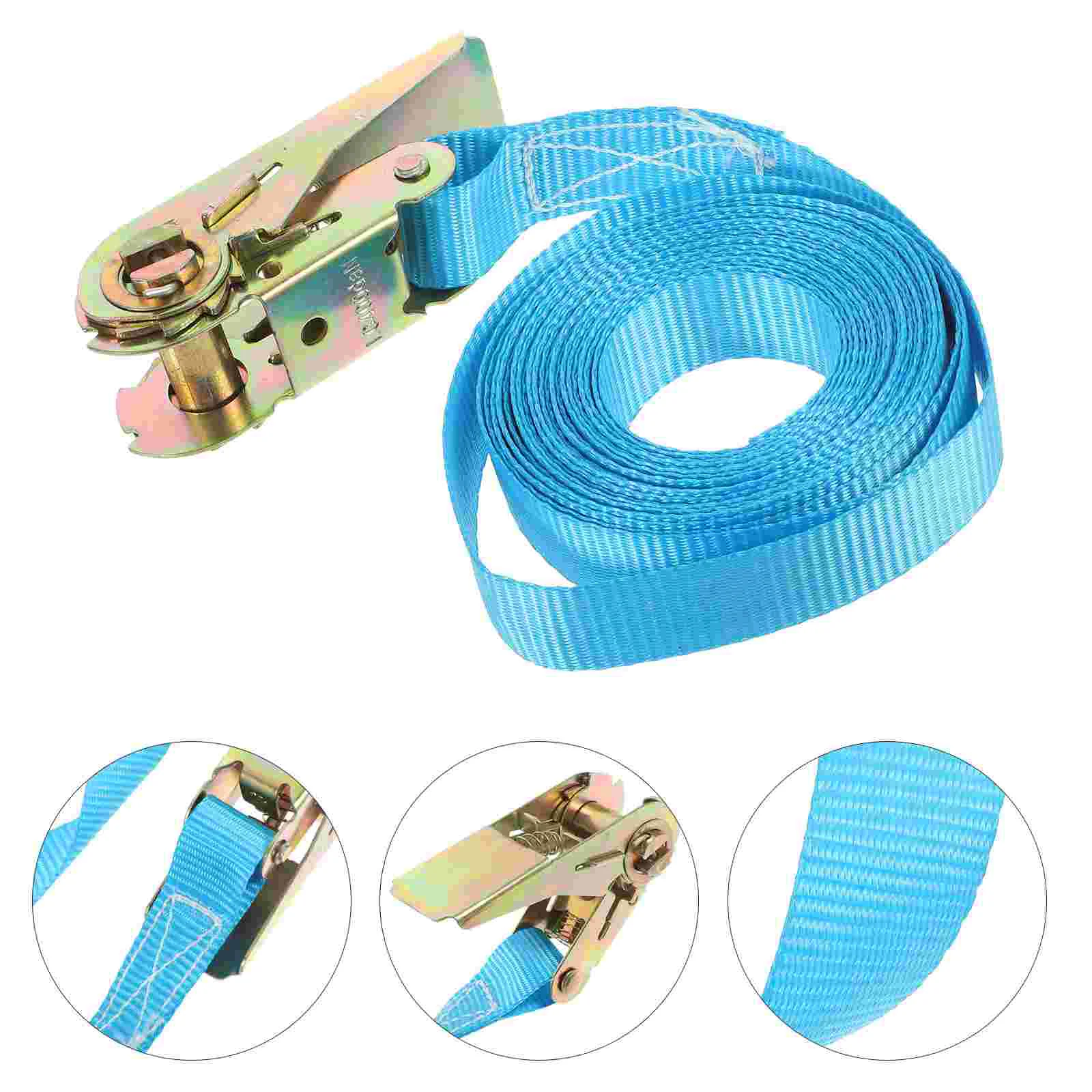 

4 Pcs 2.5cm x 5m Heavy Duty Ratchet Straps Fabric Down for Cargo Luggage Secure Metal Buckles Retractable