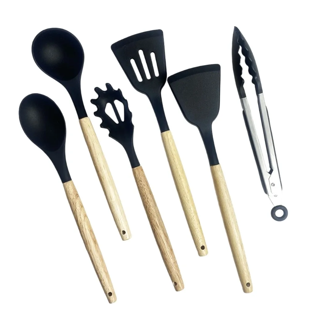 

Non-stick Silicone Cookware Set Food Grade Cooking Set Kitchen Cookware Fried Shovel 6 Piece Spatula Utensils Housewife