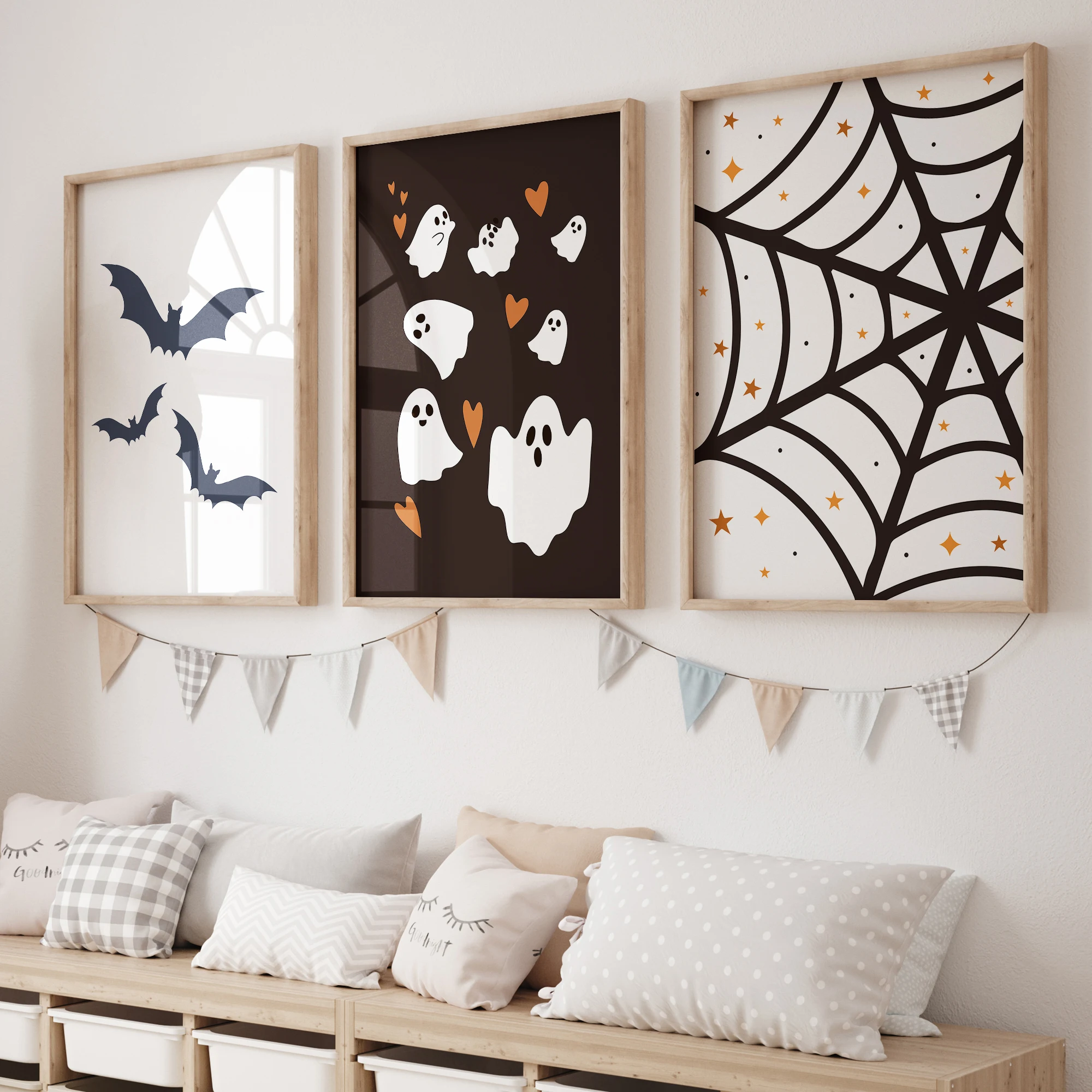 Cartoon, modernes dunkles Halloween-Thema, Wandkunstdruck, Leinwandgemälde, Poster, Bild für Wohnzimmer, Schlafzimmer, Jungenzimmer, Heimdekoration