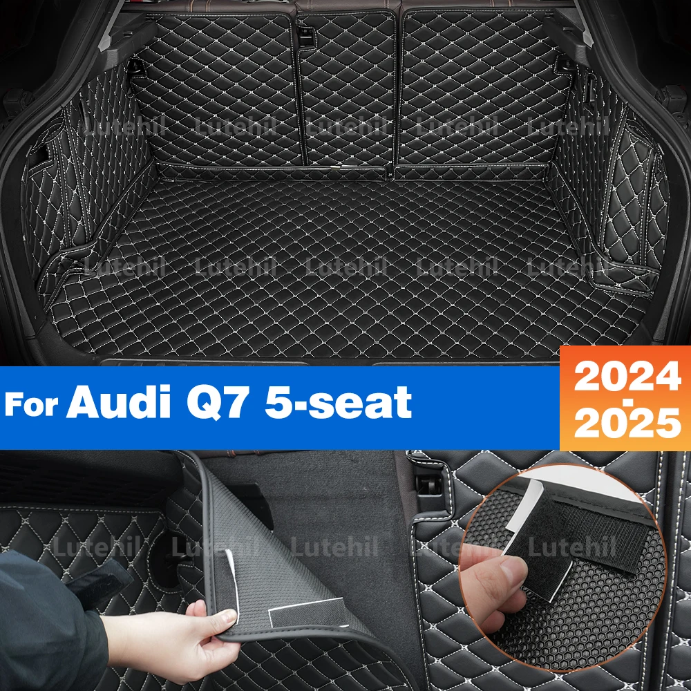 

Cargo Liner Fit For Audi Q7 5-seat 2024 2025 Accessories All Weather Trunk Mat Carpet with Backrest Protectors Cargo Mat