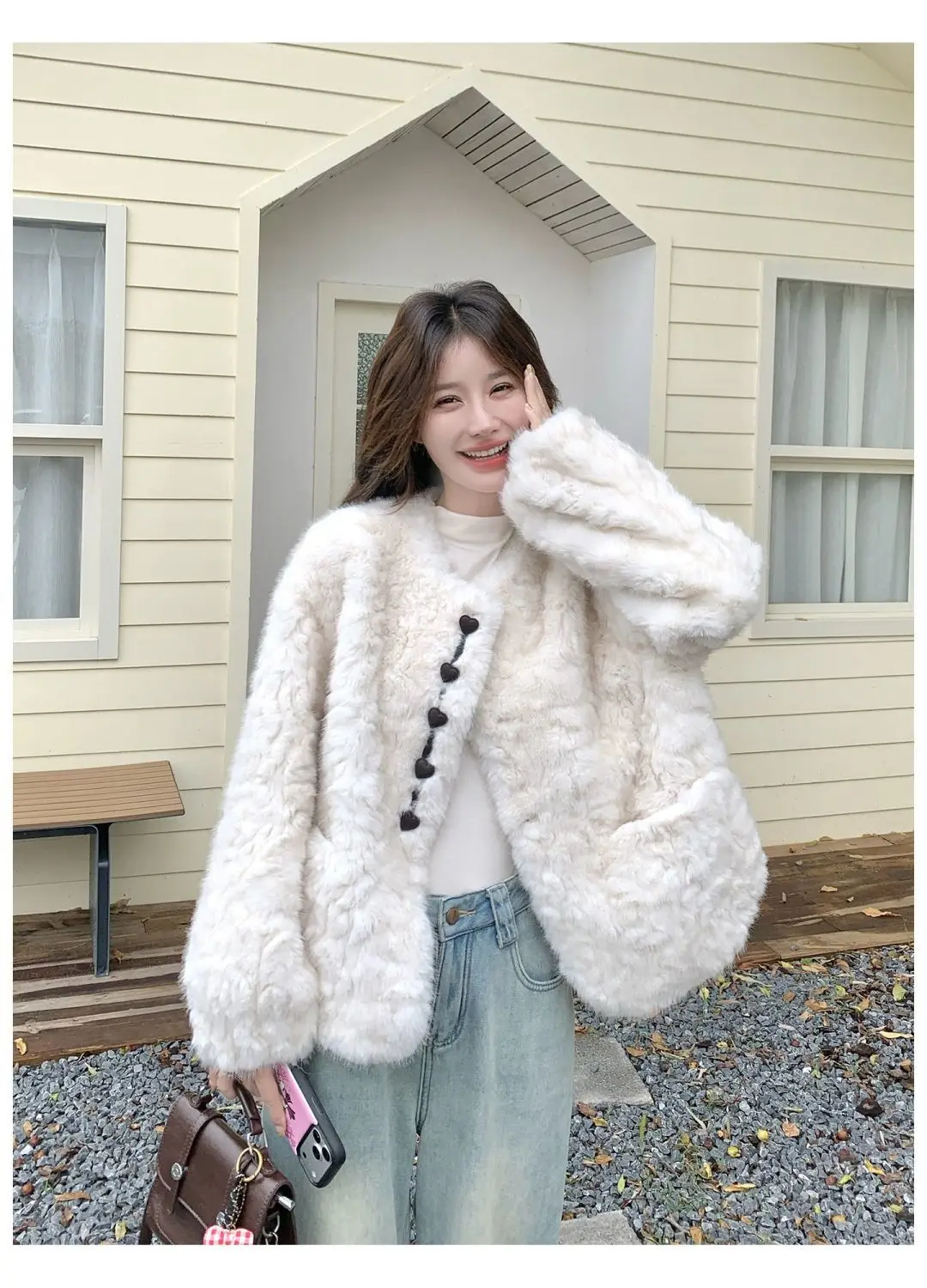 Manteaux verts en fausse fourrure pour femmes, capuche amincissante, tendance, motif tacheté, manches debout, longueur bouffante légère, capuche Raglan