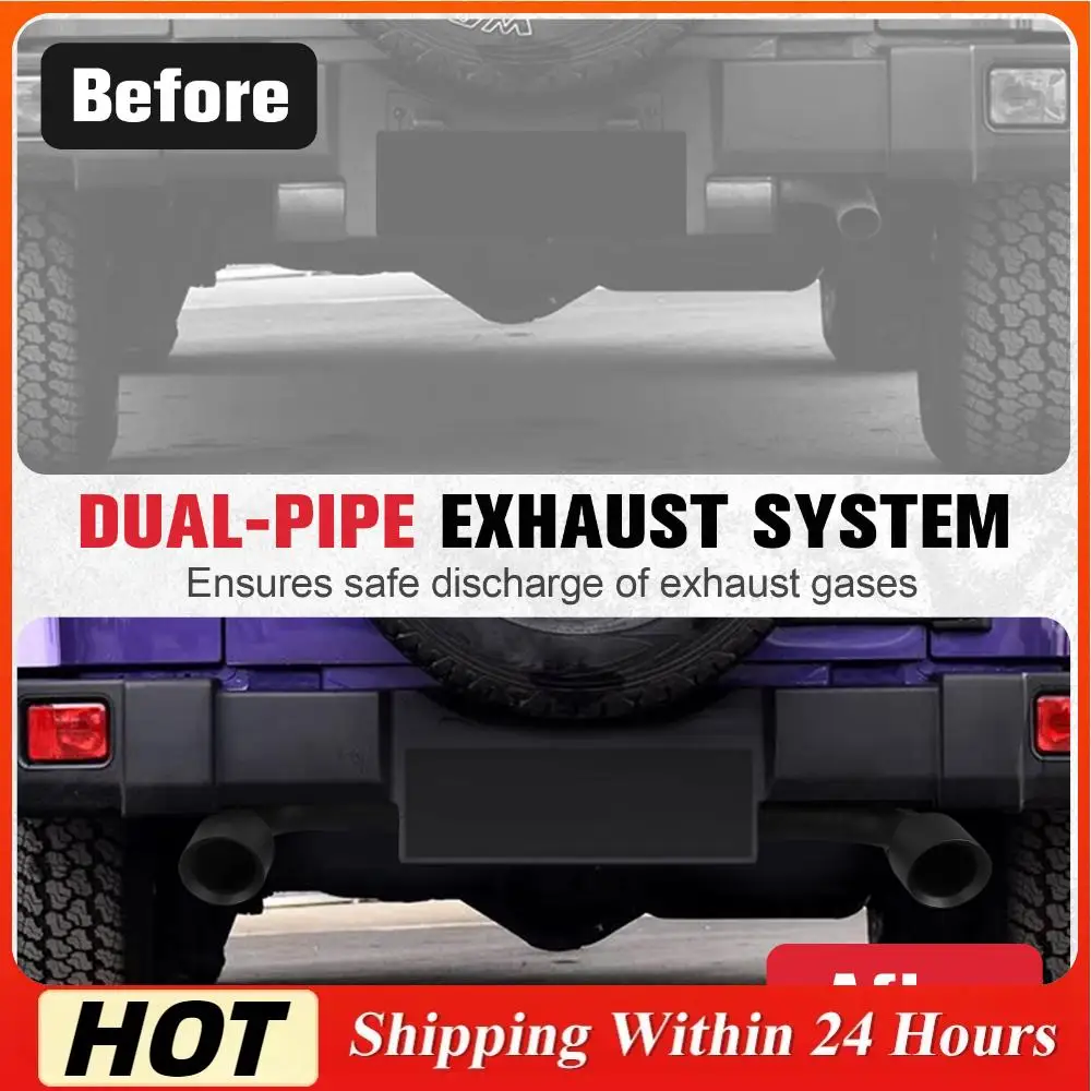 

Exhaust Muffler System Kit Axle Back Dual Outlet Exhaust Muffler System for Wrangler JK 2/4 Door 2007-2018