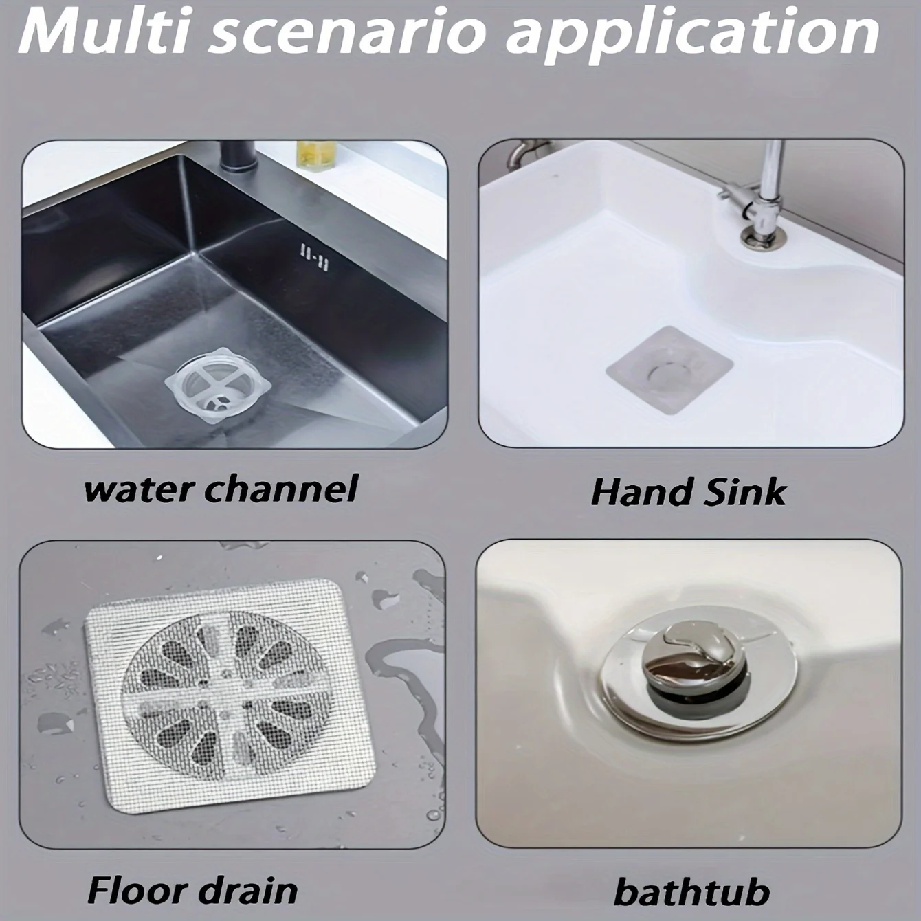 Disposable Floor Drain Sticker Insect-proof Self-adhesive Bathroom Hair Filter Net Sewer Filter Kitchen Anti-blocking Mesh Net view 3