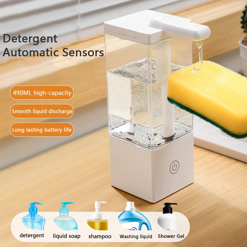 

500ml Automatic Liquid Soap Dispensers Recharge Sensor Hand Sanitizer Machine for Kitchen Bathroom Shampoo Shower Gel Detergent