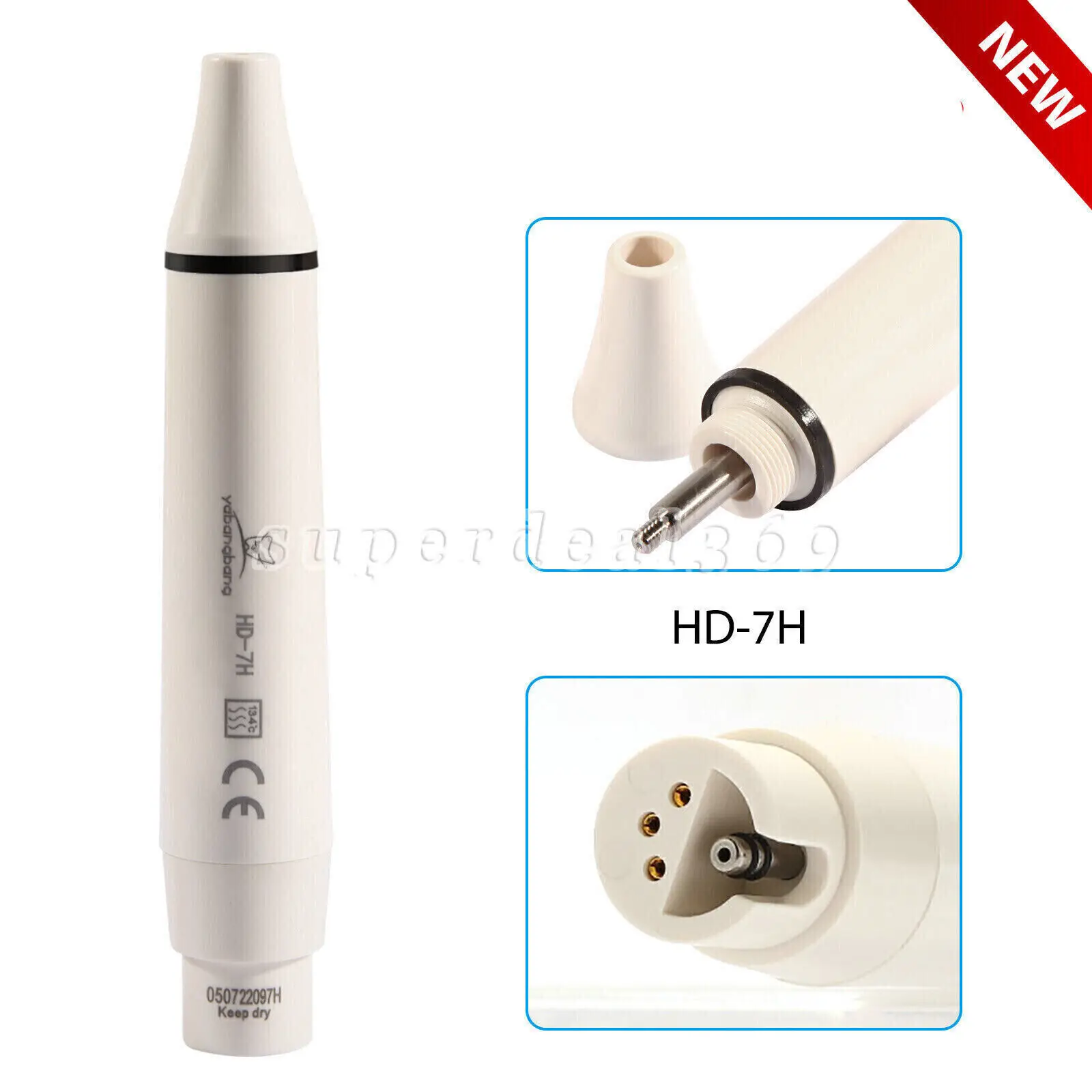 Dental Ultrasonic Detachable Scaler Handpiece HD-7H for DTE Satelec +6PCS Scaling Tips GD1-GD6