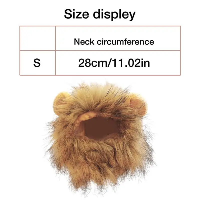 Lion Mane Wig for Dog and Cat Costume Pet Halloween Costume Cat Lion Mane Wig Halloween Outfit Small Lion Hat Pet Supplies