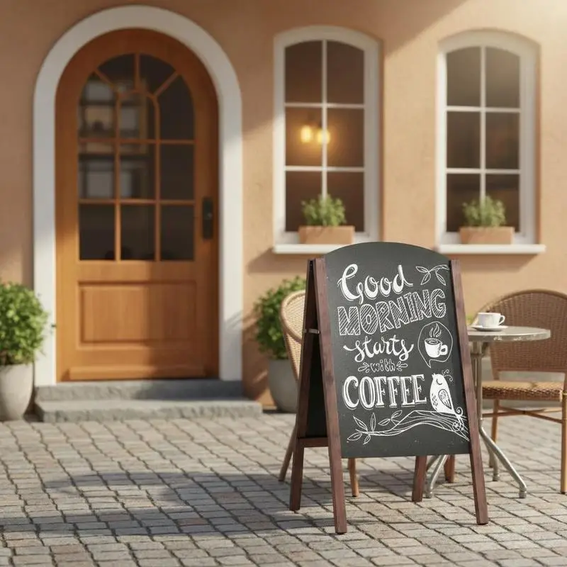 

31.5 Inch Wood A-Frame Sidewalk Signage Chalkboard