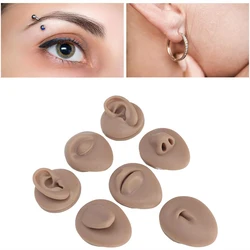 7pcs Silicone Artificial Human Features Skin kit Tattoo Puncture Practice model training For Body Piercing Jewelry Display Tool