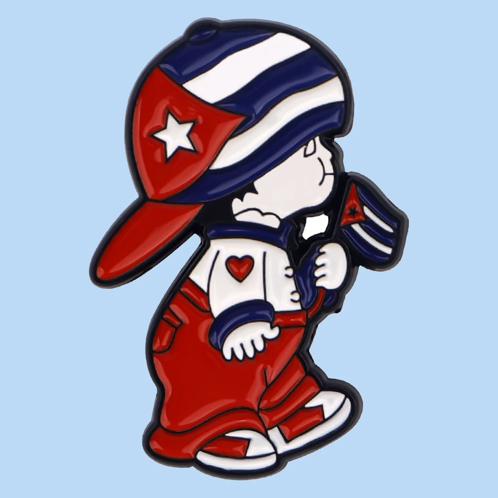 

Cuban Boy Enamel Lapel Pin Badge Pins Hats Clothes backpacks Decoration Jewelry Accessories Gift