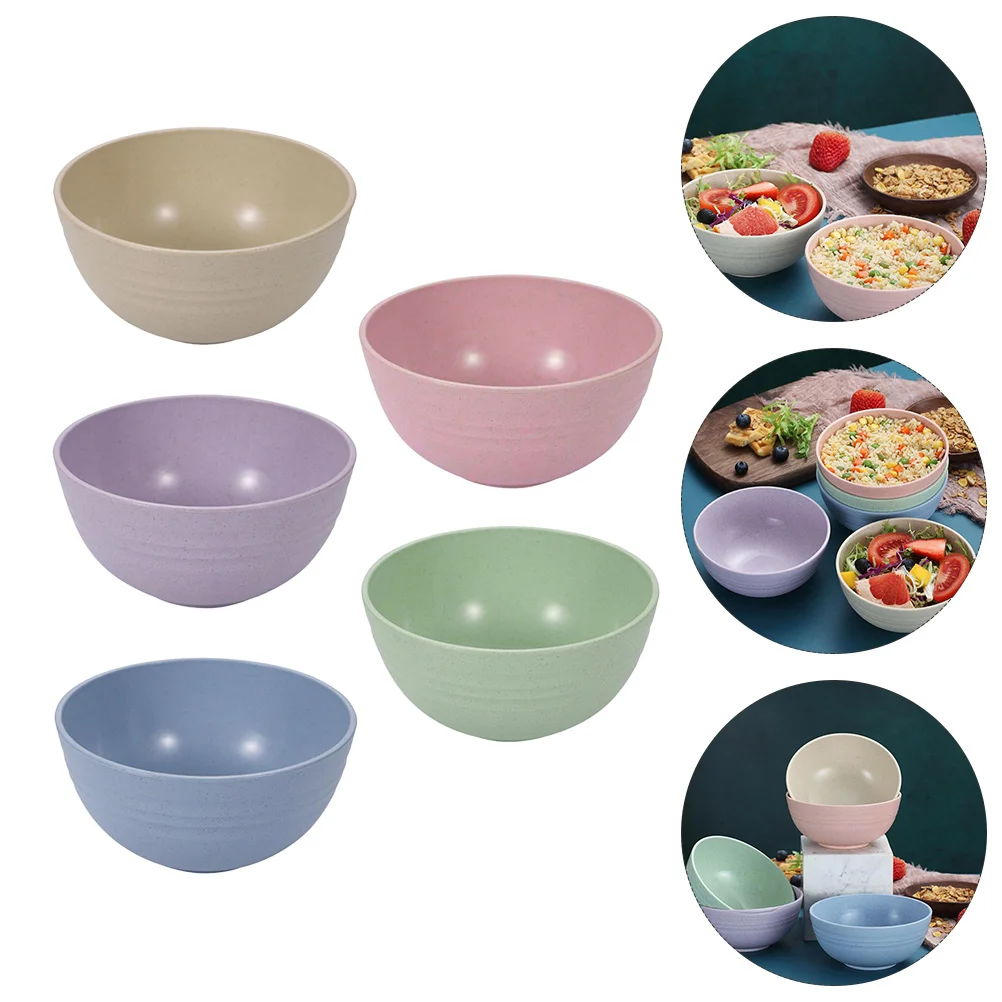 

10 Pcs Rice Bowl Salad Bowls Dinnerware Mixing Food Round Resistant