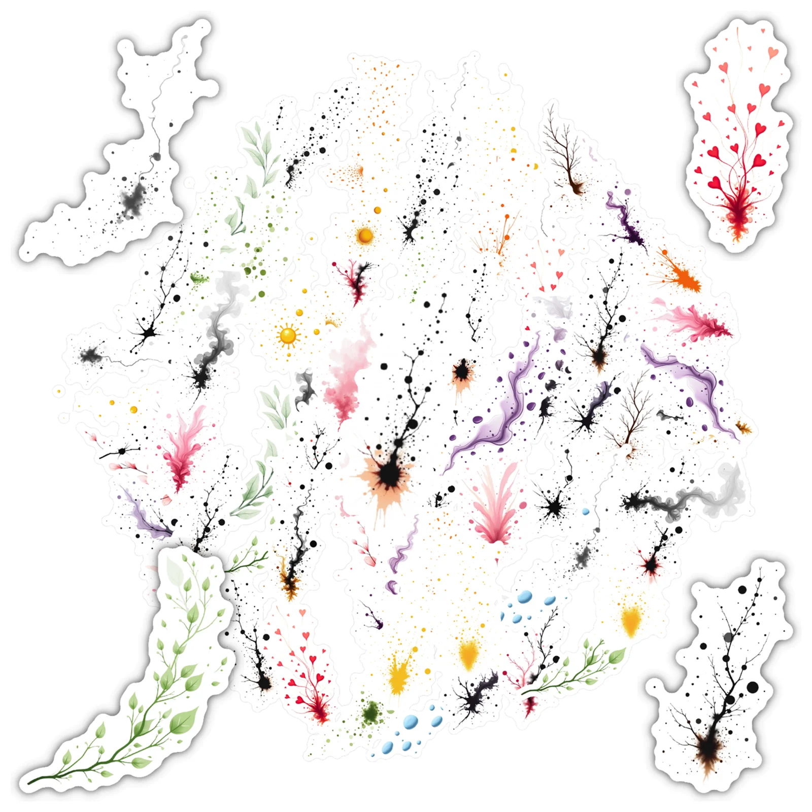 

35 шт.-70 шт. абстрактные минималистичные наклейки акварельные краски брызги DIY наклейки канцелярские наклейки для DIY телефона ноутбук