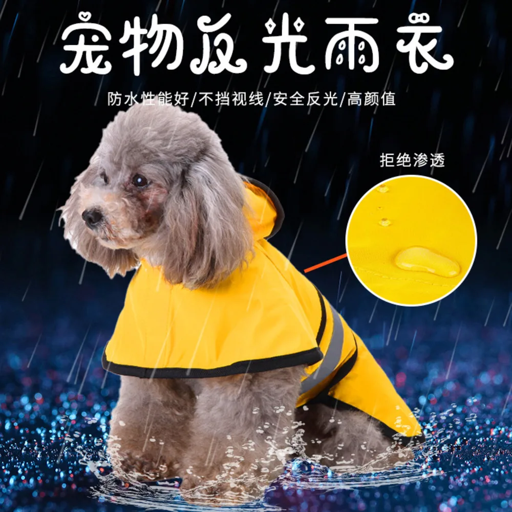 

Pet Raincoat Puppy Clothes Dog Raincoat Large Dog Golden Fur Big Dog Reflective Dog Clothes Raincoat Pet Raincoat