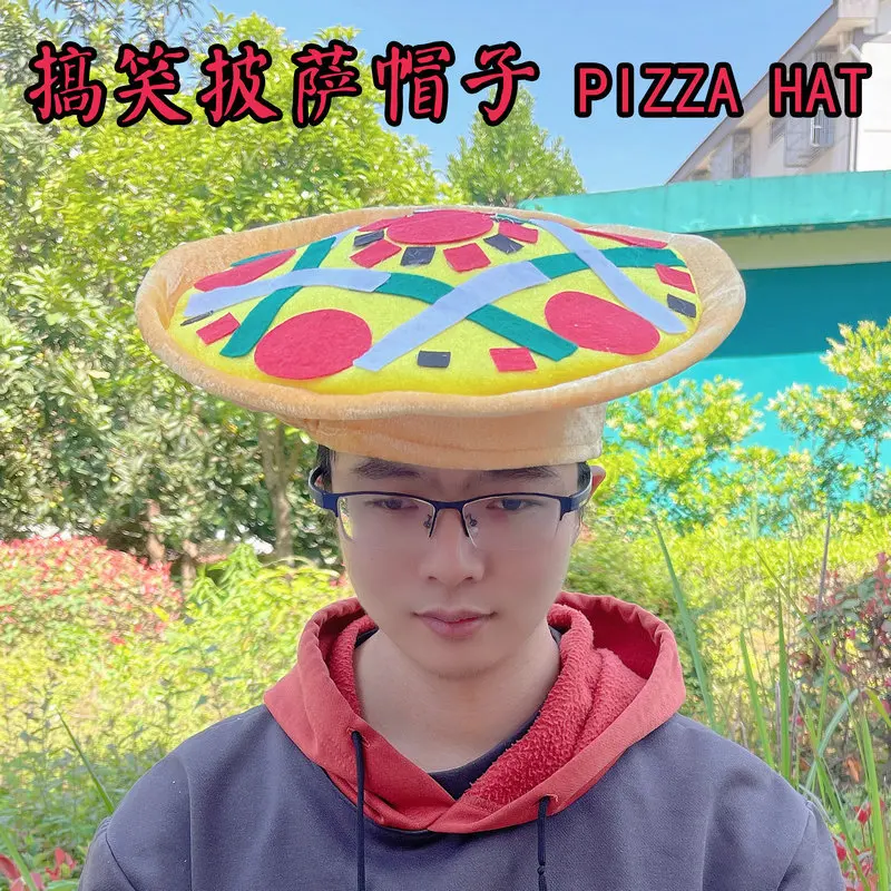 Funny French Fries Hamburgers Pizza Hats Special Effects Food Beret Party Halloween April Fool's Day Pizza Hats Headwear