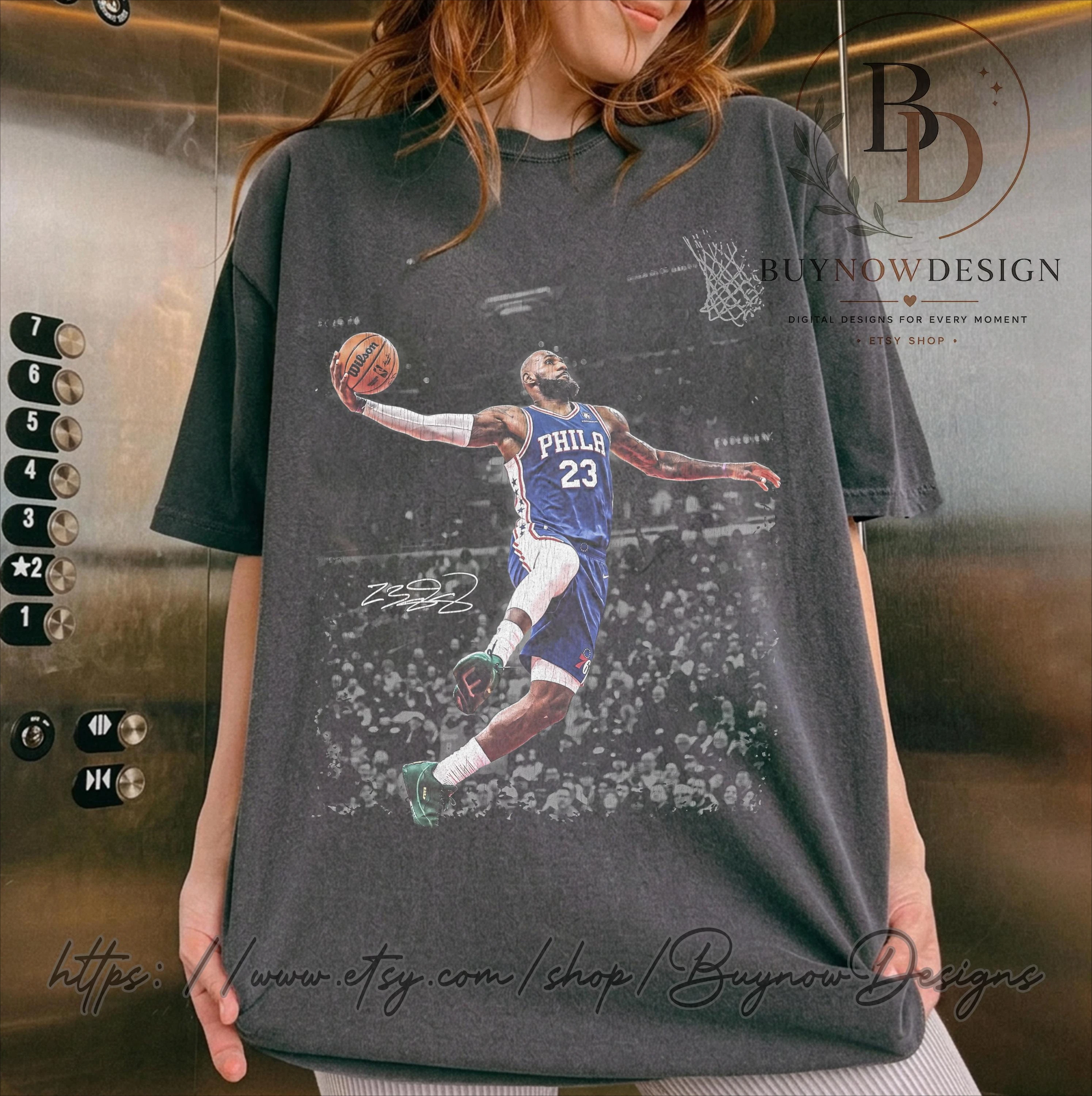 LeBron James Philadelphia 76ers T-Shirt, Vintage Graphic Bootleg Rap Tee, Basketball-Fan-Geschenk, Retro The King 76ers T-Shirt – Detail 2