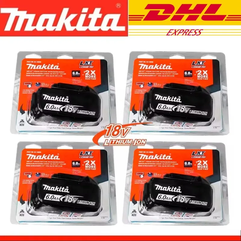 

100% Original Makita 6Ah for Makita 18V Battery BL1840 BL1830B BL1850B BL1860 BL1815 Replacement Lithium Battery,3A Charger