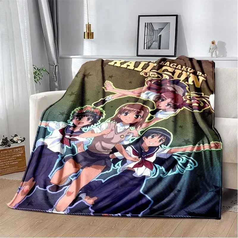 2026 Anime A Certain Scientific Railgun SofaBlanket Warm Bed Fleece Custom Nap Home Fluffy Soft Blankets King Size Microfiber Be