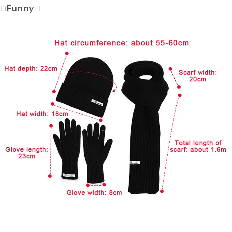 [مضحك] 3 قطعة الشتاء محبوك قبعة وشاح قفازات مجموعة بورجوندي مريحة لينة عادية قبعة تدفئة مجموعة في الهواء الطلق يندبروف ركوب مجموعة