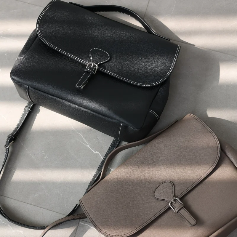 Women Genuine Leather Handbag For Working Briefcase Adjustable And Detachable Shoudler Strap Shoulder Bags Crossbody Bag