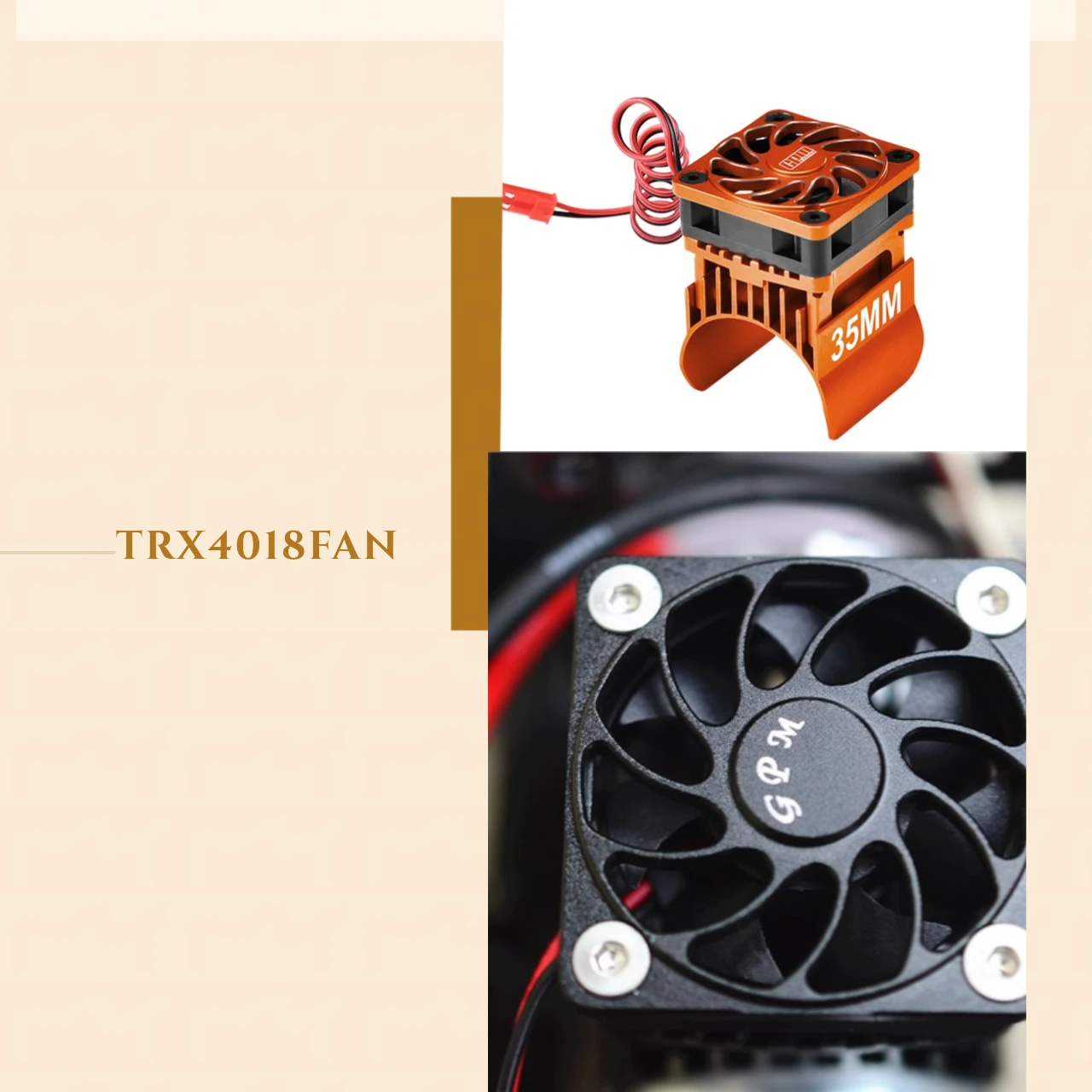 GPM Aluminum 35mm Motor Heatsink With Cooling Fan For TRAXXAS /10 TRX4 Defender Trail Crawler, TRX-6 Mercedes-Benz