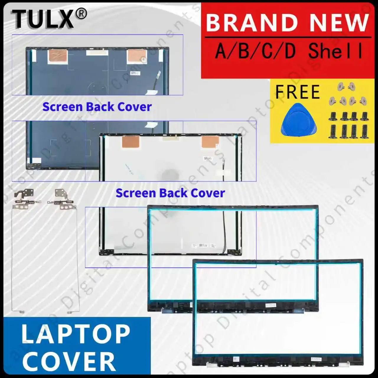 For  Pavilion 15-EG 15-EH 15Z-EH TPN-Q245 Q246 Laptop Screen Back Cover Top Case Front Bezel Frame Hinges Palmrest Bottom Case