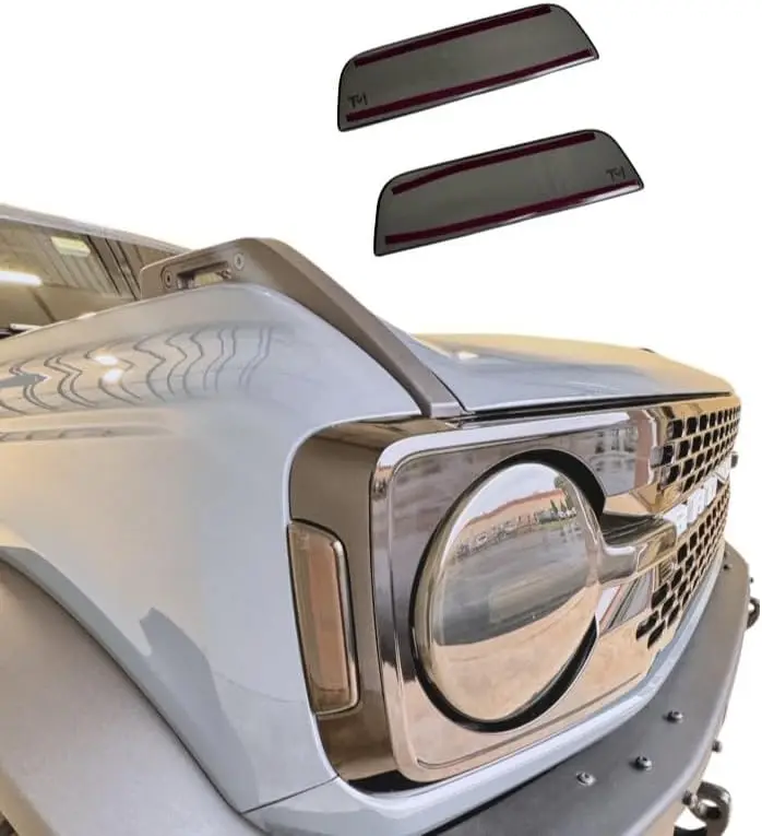 Marker Light Cover For Ford Bronco 2021 2022 2023 2024 2/4Doors Front Turning Lamp Side Warning Lamp