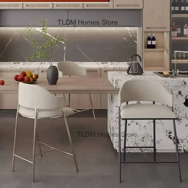 

Высокий современный минималистичный барный стул, скандинавский железный барный стул со спинкой, роскошный барный стул, креативный домашний кухонный стул