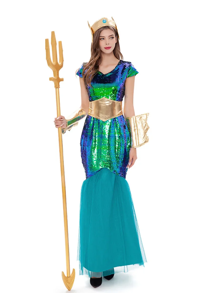 

Halloween Green Sea Queen Cosplay Costume Fancy Dress