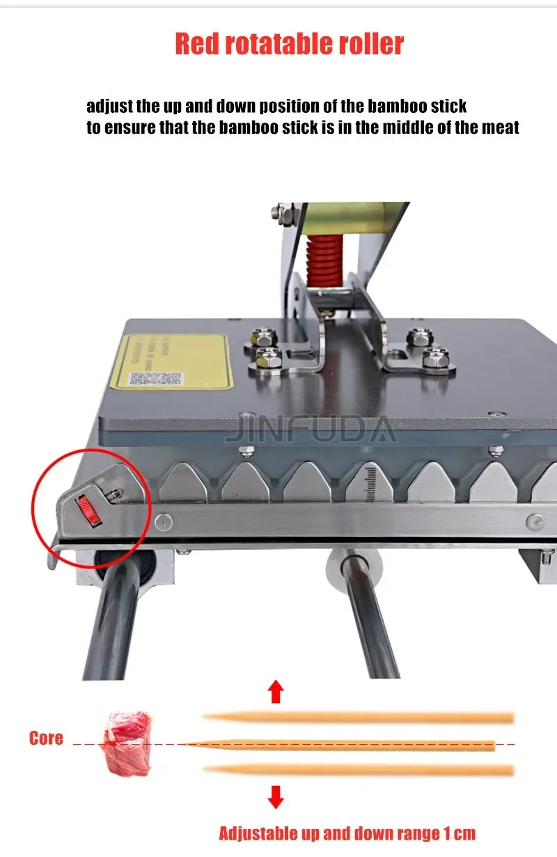 Machine à brochettes de viande de mouton manuelle en acier inoxydable, brochette de viande de bambou, barbecue à la main, ficelle DHL, prix de gros