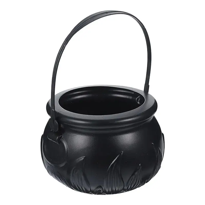 Witch Themed Halloween Bucket Black Cookie Jar Container High Capacity Trick Or Treat Snacks Jar For Gold Chocolate Candy