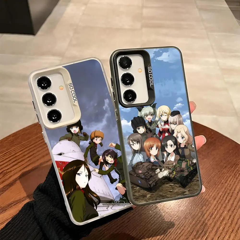 Girls Und Panzer Phone Case For Samsung Galaxy S24 S23 S22 S21 S20 Note20 Ultra Plus Fe colored silver Cover