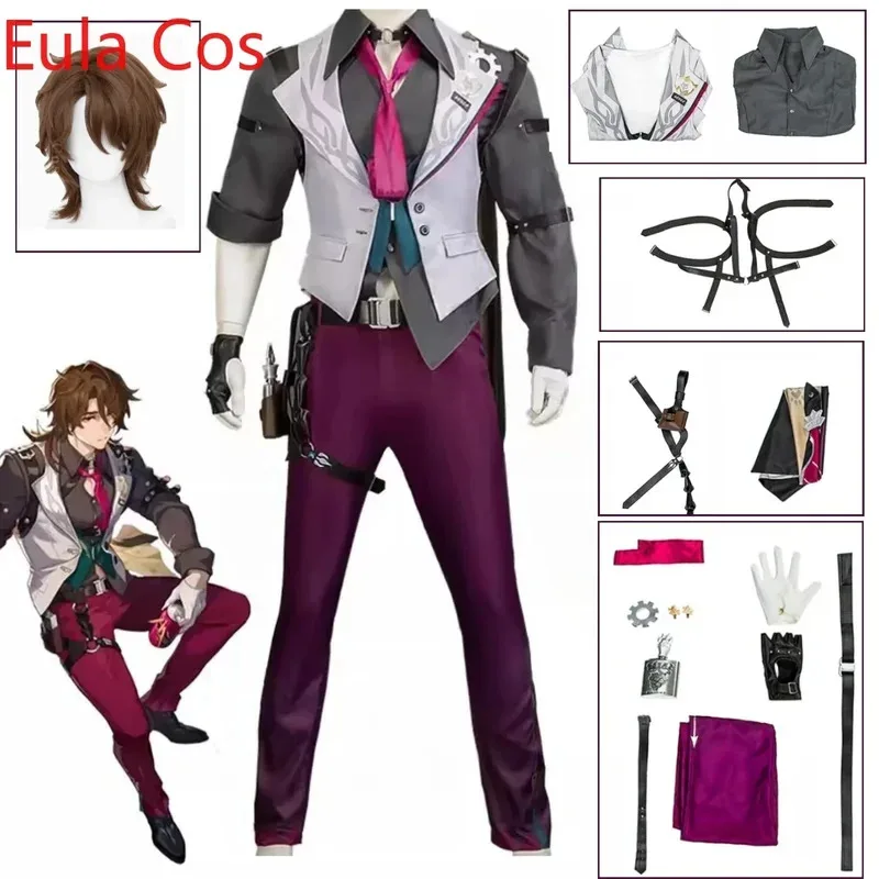 

Gallagher Cosplay Costume Wig Honkai Star Rail New Women Men Halloween Party Uniform Security Officer Bloodhound Family Penacony